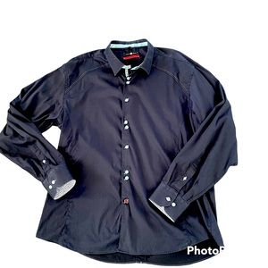 Stone Rose Red Rivet Collection Blue Long Sleeve Shirt